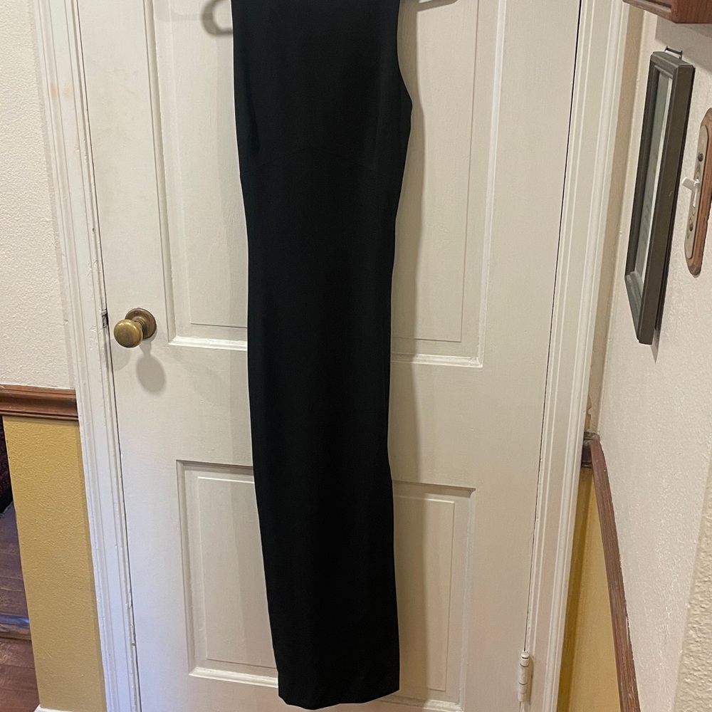 Ann Taylor Classic Black Long crepe Evening Dress